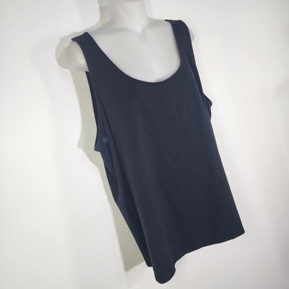Denim & Co. Essentials Womens So Soft Jersey Layering Tank Size 2X Black A650481 - Picture 4 of 8